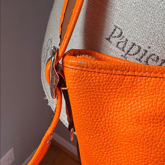 Coach vintage  neon orange duffle mini bucket feed bag crossbody (flaws) w/COA - Picture 5 of 16